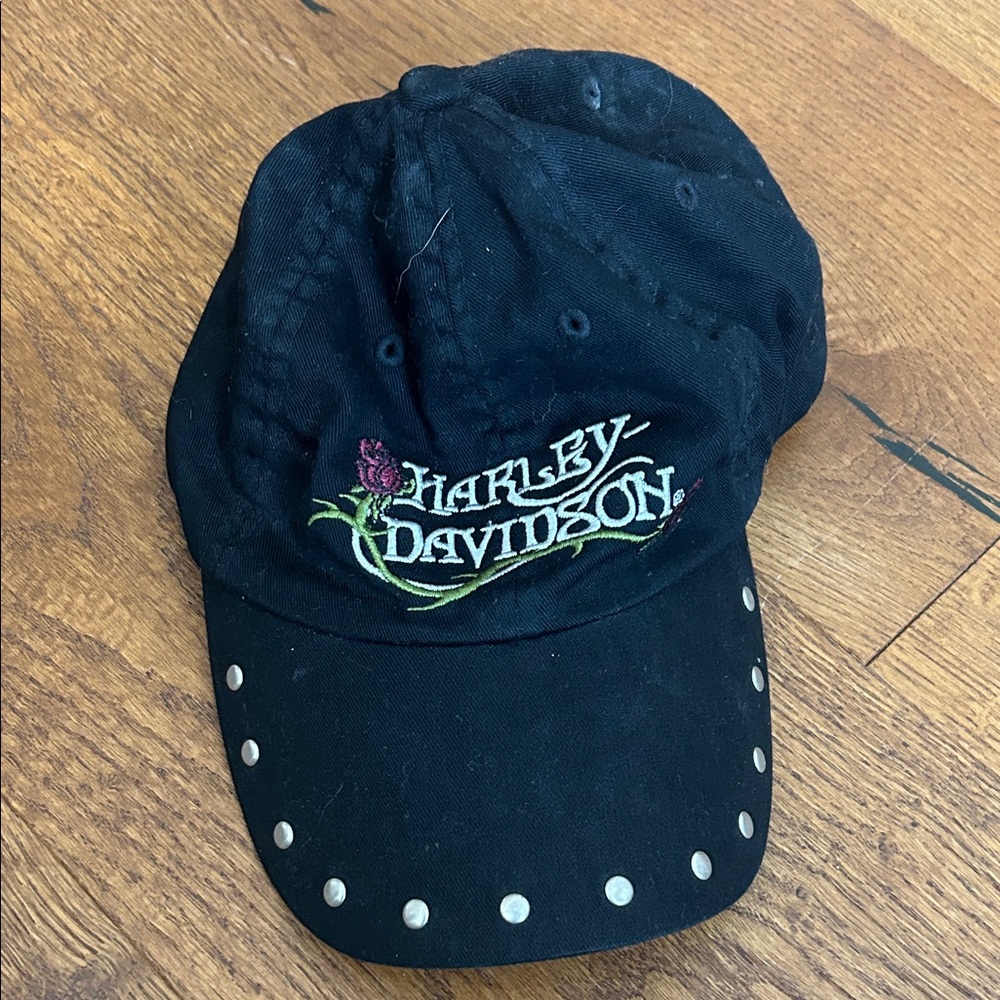 Harley-Davidson Black Cap with Stud Accents